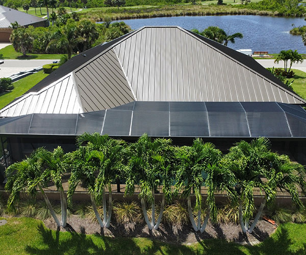 Residential metal roof installation completed