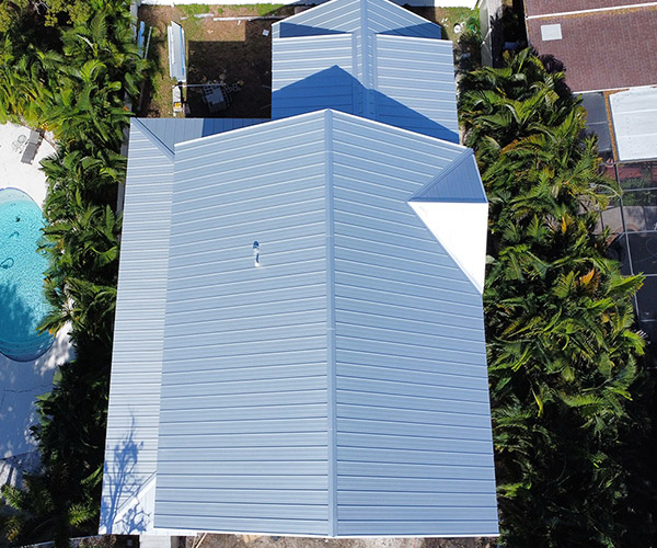 Metal roof on beautiful Florida home
