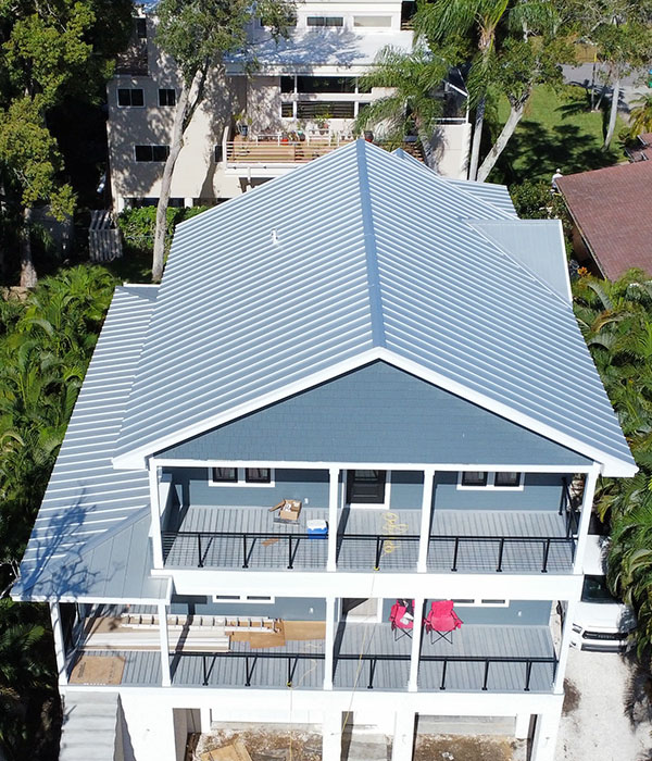 Metal roof installed on home