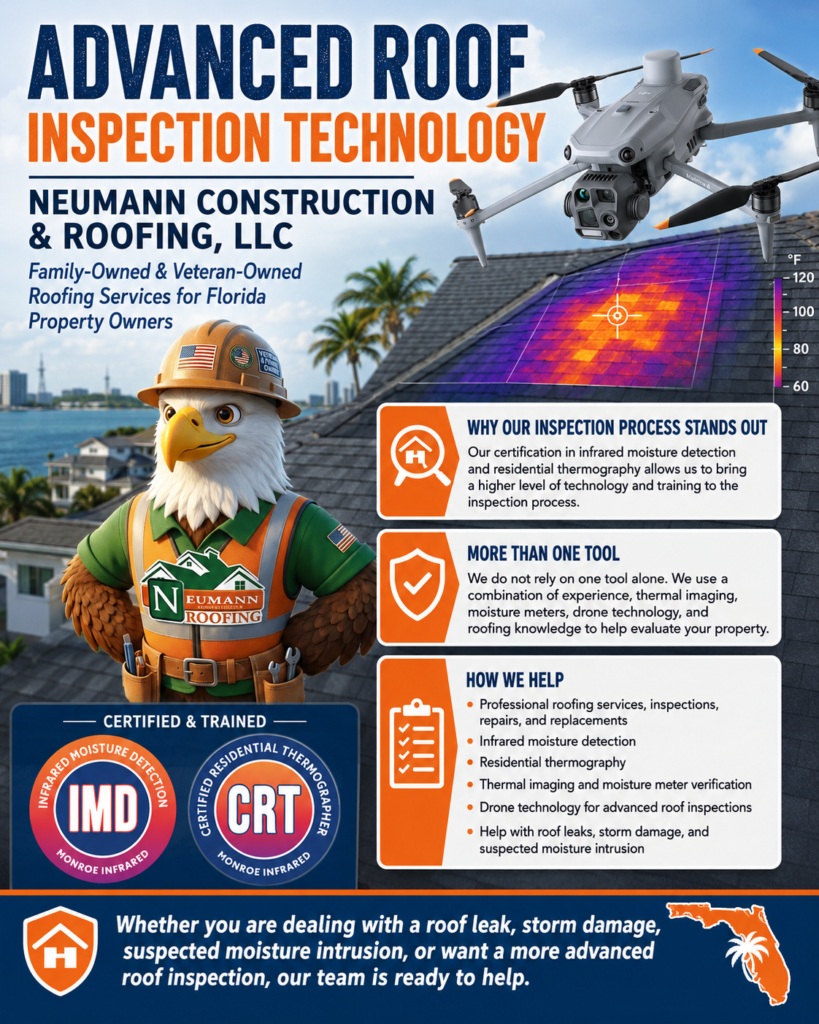 Thermal inspection services including infrared moisture detection, thermal roof inspections, moisture meters, and thermal drone inspections.